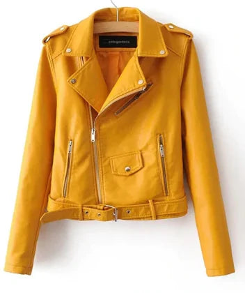 Autumn New Short Faux Soft Leather Women's Jacket