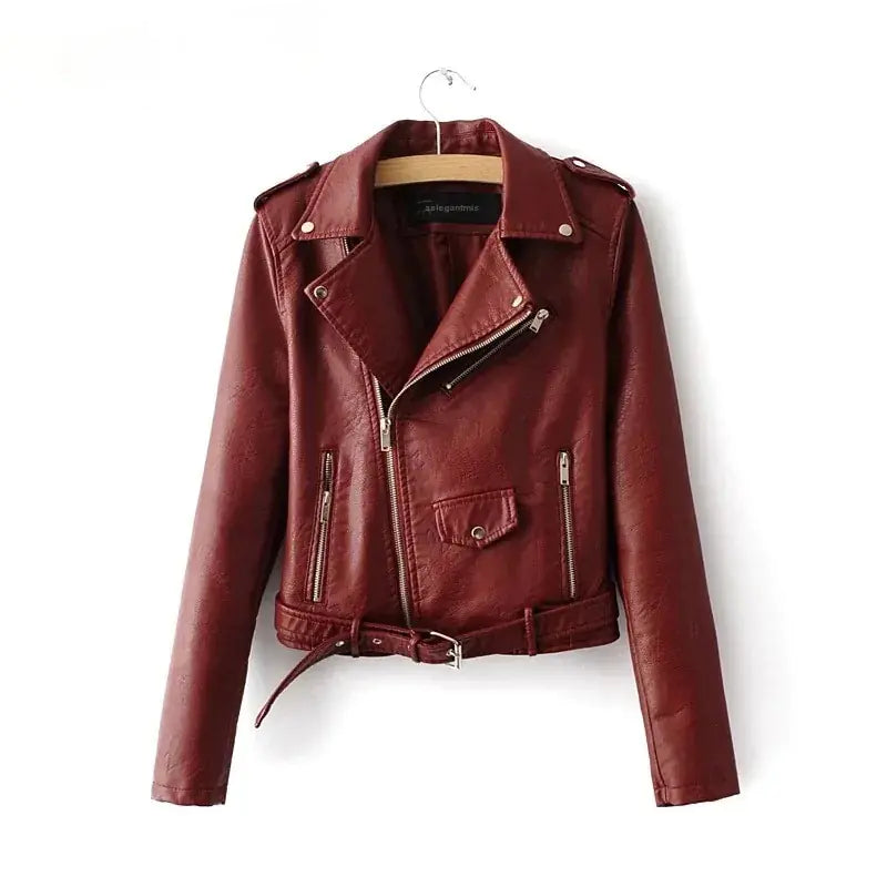 Autumn New Short Faux Soft Leather Women's Jacket