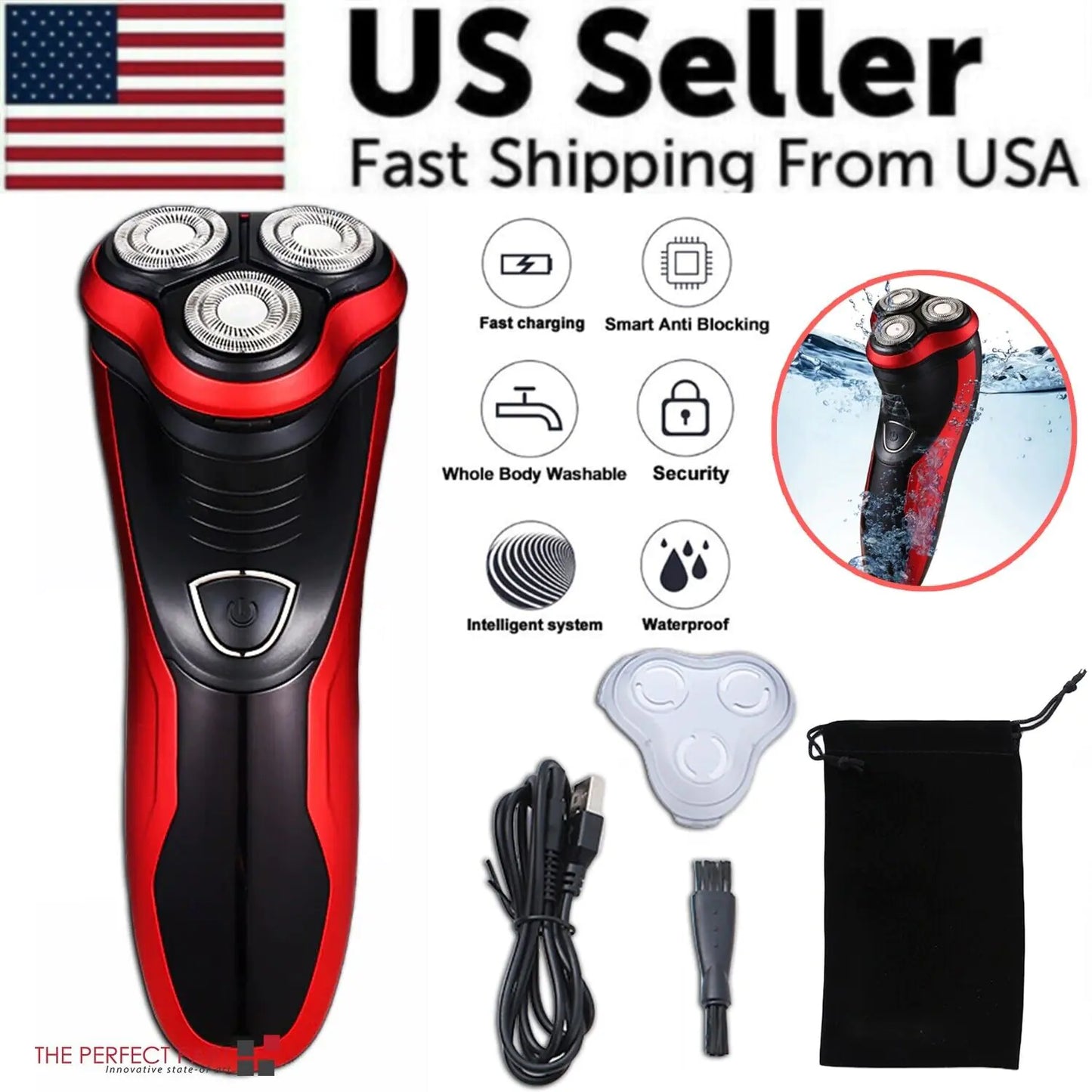 Waterproof Electric Shaver Pop-Up Trimmer Wet Dry Cordless