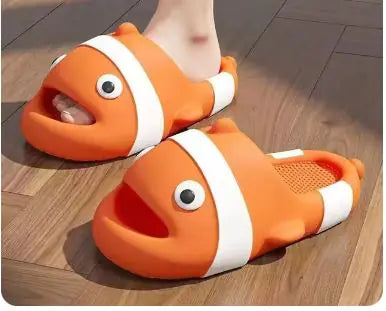 Non-Slip Slip-On Clownfish Slippers