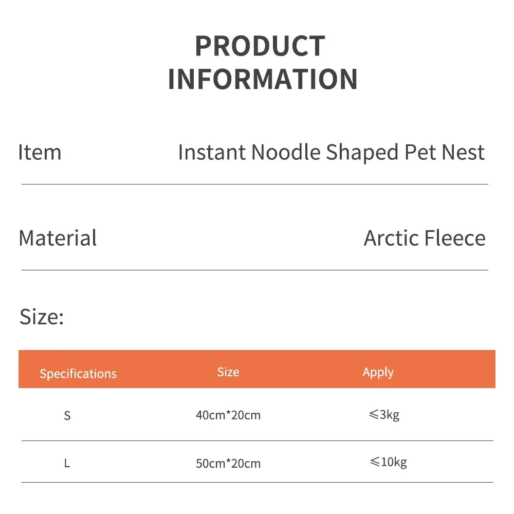 Instant Noodle Warm Dog Cat Nest Beds