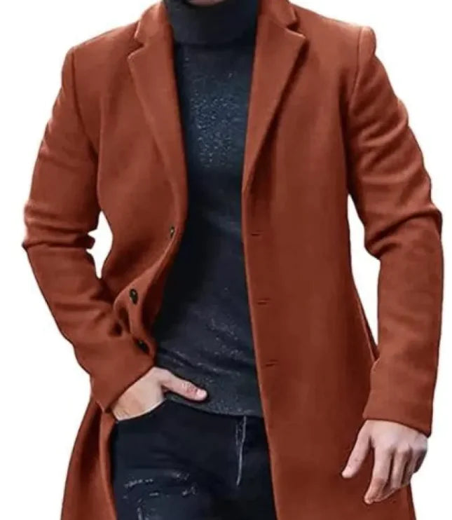 Tweed Coat Men's Medium-length Thickened Jacket