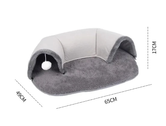 Cozy Cat Tunnel Nest – Plush Hideaway for Autumn & Winter