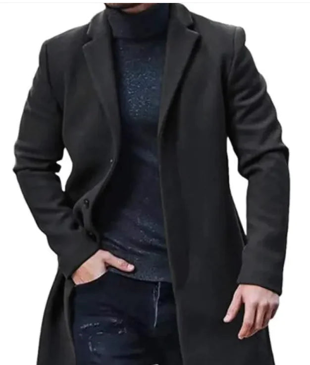 Tweed Coat Men's Medium-length Thickened Jacket