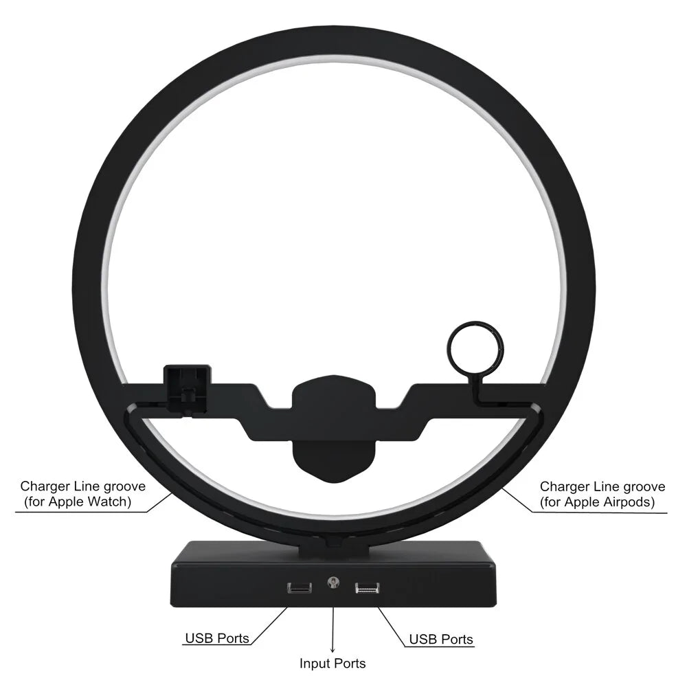 Wireless Charger Table Lamp Station