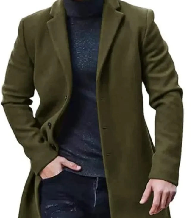 Tweed Coat Men's Medium-length Thickened Jacket